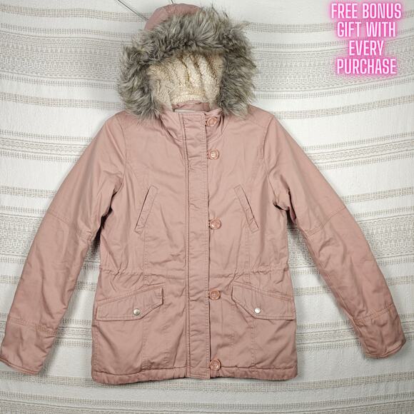 Sebby Pink Hooded Winter Coat Juniors M (Women’s XS/S) Warm Lined Jacket - Picture 1 of 11